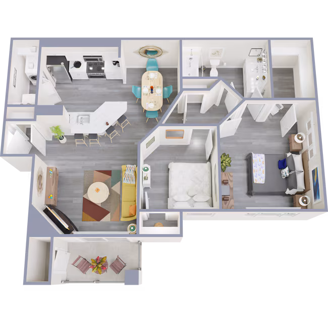 B1 | 2 Bed | 1 Bath | Upgraded 1937 floor plan